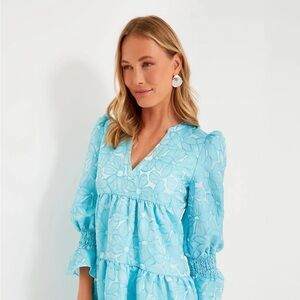 Pomander Place Blue Daisy Jacquard Kenzo Dress
